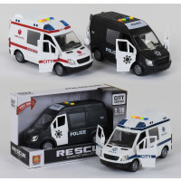 Машина WY 590 А/ WY 590 В/ 590 С (36) 3 вида, световые и звуковые эффекты, в коробке  [Коробка]