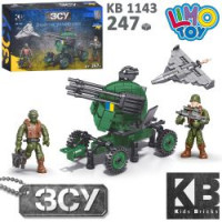 Конструктор KB 1143 (36шт) військовий, 2 шт(кулемет, дрон), фігурки, 247дет, в кор-ці, 24,5-16,5-5см