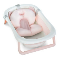 Ванночка ME 1151 PLUS Peony Pink (1шт) дитяча, з термометром, вкладиш, силікон, складана 78,3*49,3*2