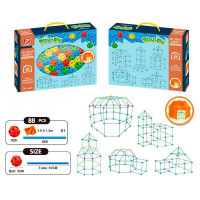 Конструктор 136-2 (18шт) намет, каркасний, тканина 160-120см, трубки 60шт (31см), з'єднувачі 28шт, 8