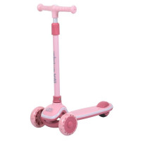 Самокат 5566A-pink (1шт) Maxi-big, метал+пластик, 3колесаПУ, 2колеса 120мм світло, заднє 75мм світло
