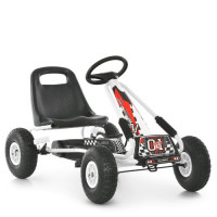 Карт M 0645(2)-1 (1шт) жел,педальний,ручн.гальмо,надувн колеса,ланцюгова передача,рег.сидіння, білий