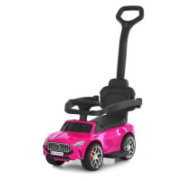 Каталка-толокар M 6255EL-8 (1шт) бат.ручка, муз, світло, шкіра, підсклянник, MP3, BLUETOOTH, рожевий