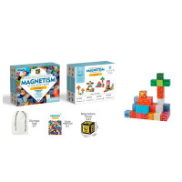 Конструктор YN2023-45 (18шт) магнітний, куб 2см, 45дет, в кор-ці, 16-13-6см