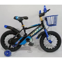 Велосипед 14 BX-98 "14"з корзиною чорно-голубий (814397)