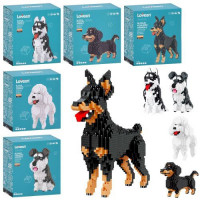 Конструктор DM3015-17-28-29-46 (40шт) собака, від 753дет, 5 видів, в кор-ці, 13,5-15-8см