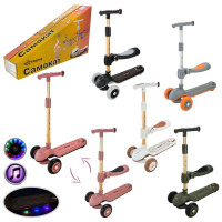 Самокат дитячий 3-х коліс  арт. SC821 (6шт)   5 кольорів, 2 колеса, PU світло