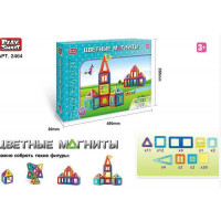 Конструктор магнитный 2464 (24/2) "Play Smart", 66 деталей, в коробке
