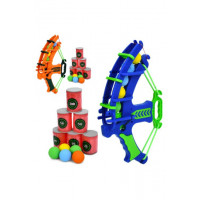 Лук GK0117-20 (72шт) 34-20см, м'якими кулі 5шт 3,5см, мішені 6шт 5,5см, 2 кольори, у пакеті, 28-34-7