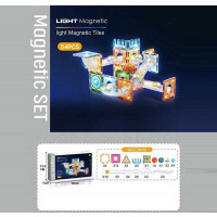 Магнітний конструктор CH 1177 (24) 54 деталі, елементи з підсвічуванням, наліпки з англійськими назв