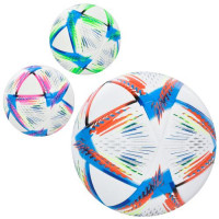 М'яч футбольний MS 3608 (12шт) розмір5, ПУ, 380-420г, 3кольори, в кульку