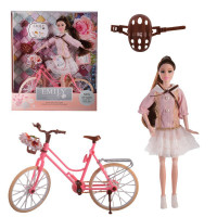 Лялька Emily арт. QJ077 (48шт/2)  з велосипедом та аксес, короб.33*28*6см