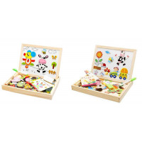 Дерев'яна магнітна дошка C 73286 (36) фломастери, крейда, губка, магніти, в коробці