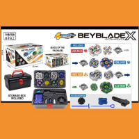 Набір бейблейдів F 716 (60) 4 дзиґи, 2 запускачі, металеві елементи дзиґ, бокс, в коробці