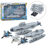 Набір з транспортом T074 (18шт) морський флот, 7 предметів, снаряди, в кор-ці, 41,5-28-7см