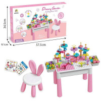 Столик з конструктором MC 501 (18) 89 елементів, розмір столика: 34.5х24.5х30 см, розмір стільчика: