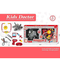 Набір ветеринара KJ 1926 A-7 (36/2) плюшева тваринка, стетоскоп, термометр, шприц, пігулка, мисочка,