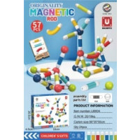 Конструктор JJ6604 (18шт) магнітний, трубчатий, Поп Туб/Pop tube, 57дет, в кор-ці, 33-26,5-4,5см