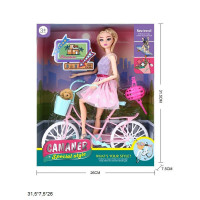Лялька 28см KQ197A з велосипедом та тваринкою кор.31,5*7,5*26 /48/