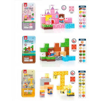 Конструктор HD195A-7A-8A (24шт) магнітний, куб 2см, 38дет, 3 види, в кор-ці(метал), 9,5-21-4см