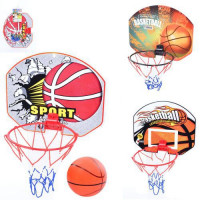 Баскетбольне кільце MR 1188 (48шт) щит пластик 35-29см, кільце пластик 21,5см, сітка, м'яч, мікс вид