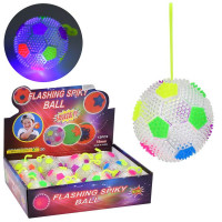 М'яч дитячий MS 4287 (144шт) 7,5см, довга ручка, текстурний, світло, пискавка, бат(табл), 12шт в дис