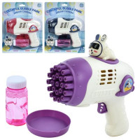 Мильні бульбашки 10163 (60шт) пістолет/бластер, 17см, запаска 7,5см, 3 кольори, на бат-ці, на листі,