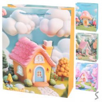 Пакет подарунковий паперовий L "Fairytale house 3D" 40*30*12см R34515-L