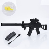 Автомат 2037-1 (12шт) 68см, акум, пластикові кулі, лазер, складний, USBзарядне, у пакеті, 21-56-5см