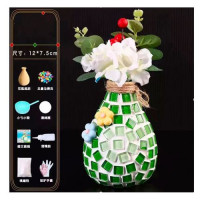 Набір для творчості YG0427 (36шт) прикрась вазу, мозаїчна ваза, ваза 11,5см, мозаїка, губка, тарілка