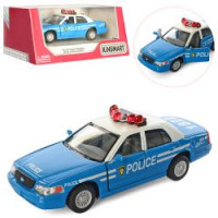 Машинка KT 5342 W (24шт) металл, инер-я, полиция12см,открыв. двери,резин.колеса,в кор-ке,16-7,5-8см