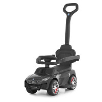 Каталка-толокар M 6253EL-2 (1шт) бат.ручка, муз, світло, шкіра, підсклянник, MP3, BLUETOOTH, чорний