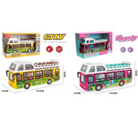 Автобус 661-06H-053D (24шт) інерція, двоповерховий, 19,5см, 1:20, звук, світло, гумові колеса, 2 вид