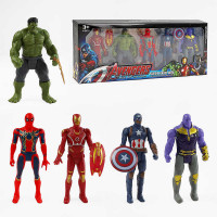 Набір героїв 6626 A (72/2) 5шт., підсвічування, висота 15см, рухливі кінцівки, 2 щити, 4 лапи павука