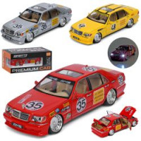 Машина AP-2122 (12шт) АвтоСвіт, 1:24, метал, 21см, звук, світло, відчиняються двері/багажник/капот,