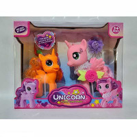 Набір поні 908-3 (48/2) 2 фігурки,  гумові, обертається голова, аксесуари, в коробці