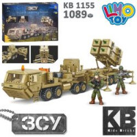 Конструктор KB 1155 (8шт) військовий, військова машина/трейлер, фігурки, 1089дет, в кор-ці, 55-40-7,