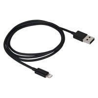 Кабель USB - Lightning (Iphone/IPad) 1м, черный нейлоновый, BK-75