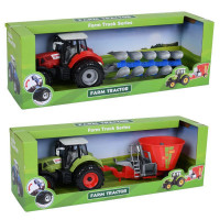 Трактор 8803E-2-8 (18шт) інерція, з причепом, 42см, сільськосподарська техніка, рухливі деталі, 2 ви