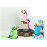 Мягкая игрушка MP 2301 (20шт) попугай, 17см, повторюшка, 3цвета, на бат-ке, в кор-ке, 10,5-21-10,5см