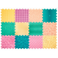 Масажний килимок «Ортек Мікс Пазли» 12 елементів ПАСТЕЛЬ, 12809