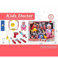 Набір лікаря KJ 1925 A-4 (24/2) стетоскоп, термометр, молоточок, дзеркало, мірна склянка, шприц, тон