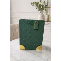 Пакет подарунковий гігант  L GREEN 30*12*40см HL-1887