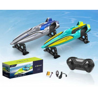 Катер на радіокеруванні 2080 (24) 2 кольори, акумулятор 7.4 V, USB-кабель, пульт керування на батаре
