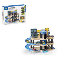 Гараж P9788A-1 (18шт) 3 этажа, машинка(жел) 7см 4шт, в кор-ке, 48-36-8см