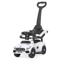 Каталка-толокар M 4578-1 (1шт) родит.ручка,д79-ш40-в92см, муз, свет,подст.для ног,на бат-ке, белый