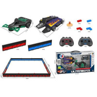 Набір машинок 256BD (6шт) р/к2,4G (2 пульти), машина-робот 2шт, ігрове поле/арена, на бат-ці, в кор-