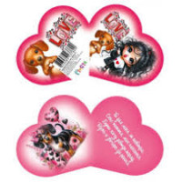 Листівка Валентинка подвійна "Fiesta" /ЛВО 25- 07/ 173*94мм, 10шт/уп (10/300)