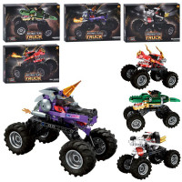 Конструктор BB166E-BB169E (24шт) машина, корпус-тварина, інерція, гумові колеса, від 251дет, 4 види,