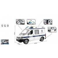 Машинка WY 1152 B (18) "Поліція", підсвічування, звуки, інерція, двері відчиняються, масштаб 1:10, в